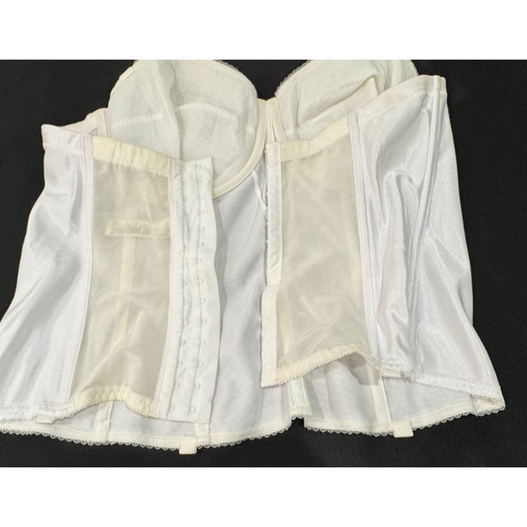 Dominique White Rachelle Satin Strapless Corset Bustier Bra Sz 40DD Item #8950 - Picture 7 of 10